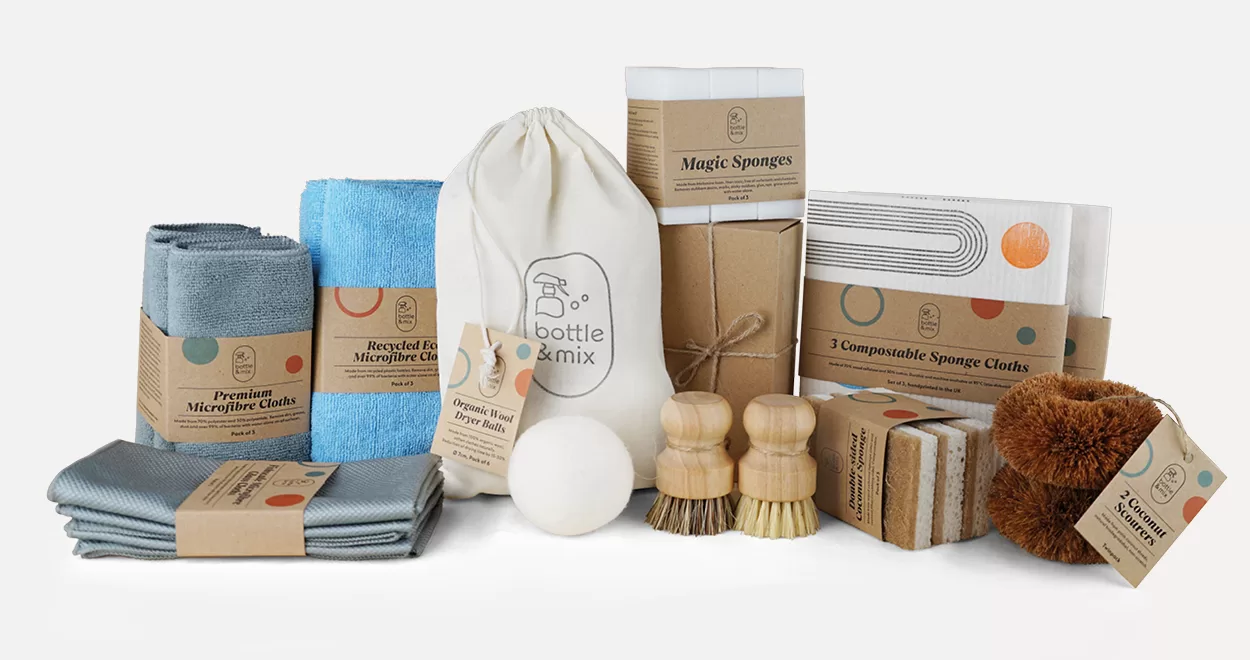 Selection of natural cleaning tools